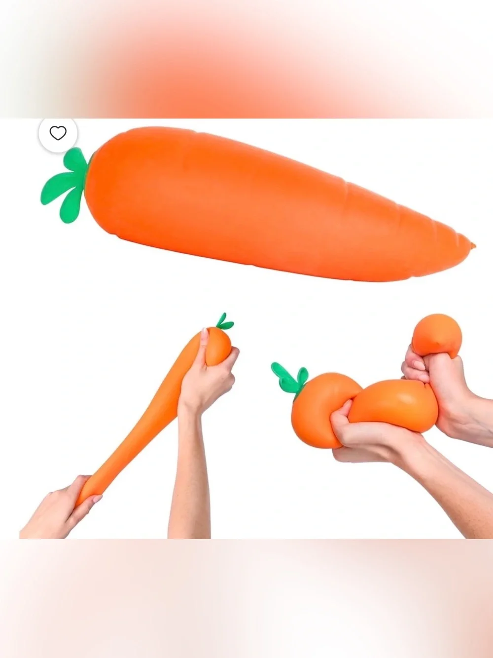 Orange Carrot Plush Toy with Green Top - Kids Toy